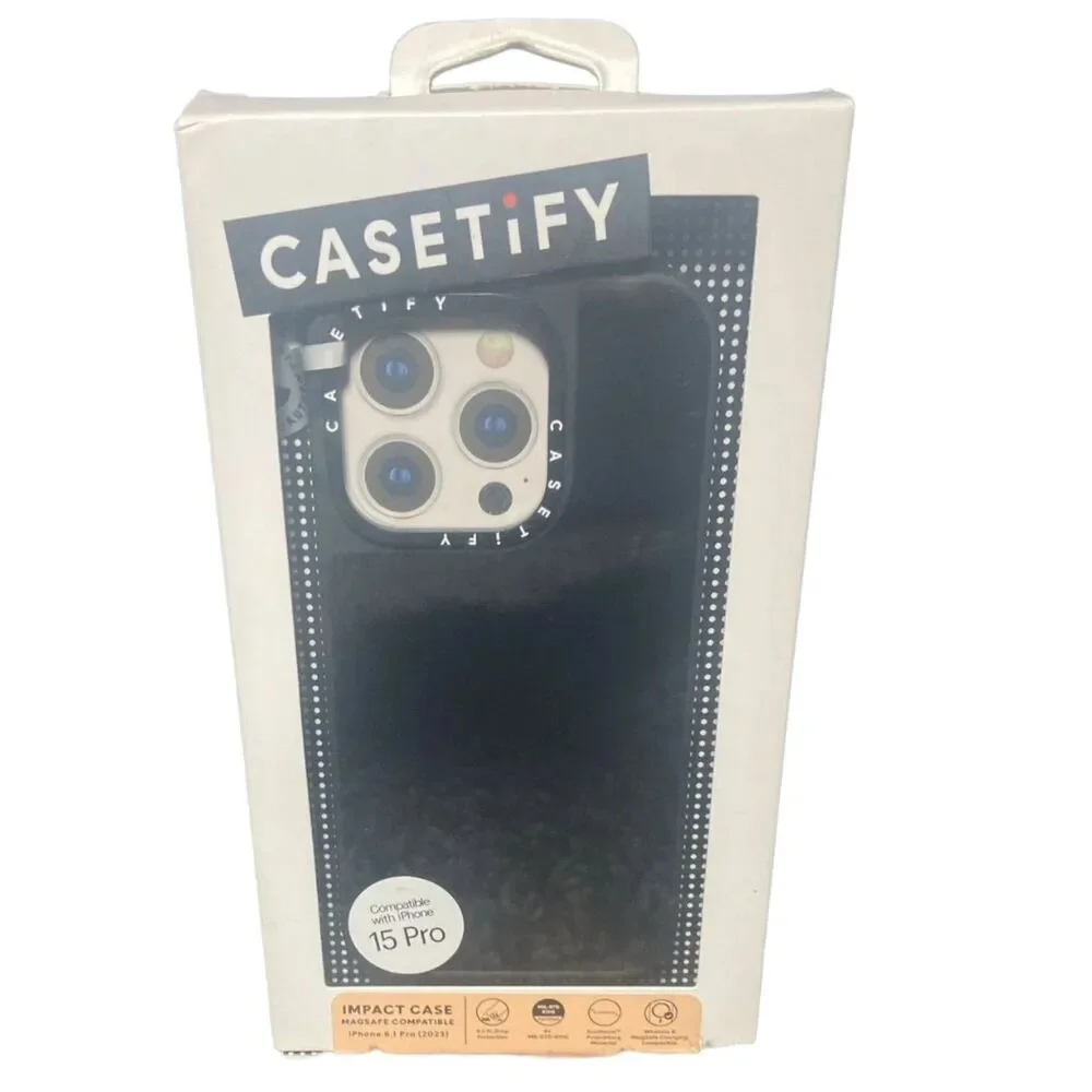 iPhone 15 Pro Case MagSafe CASETiFY Mirror Black Bumper Cover 6.1